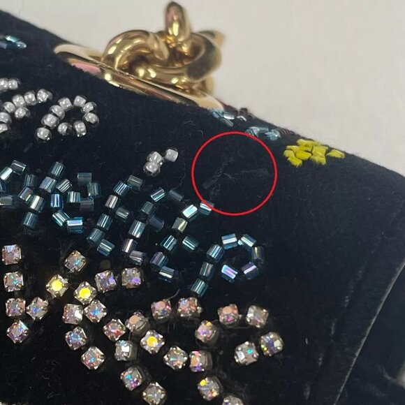 CELINE Small C Multi Beaded Chain Shoulder Bag suede Black x Multicolore - Picture 2 of 12